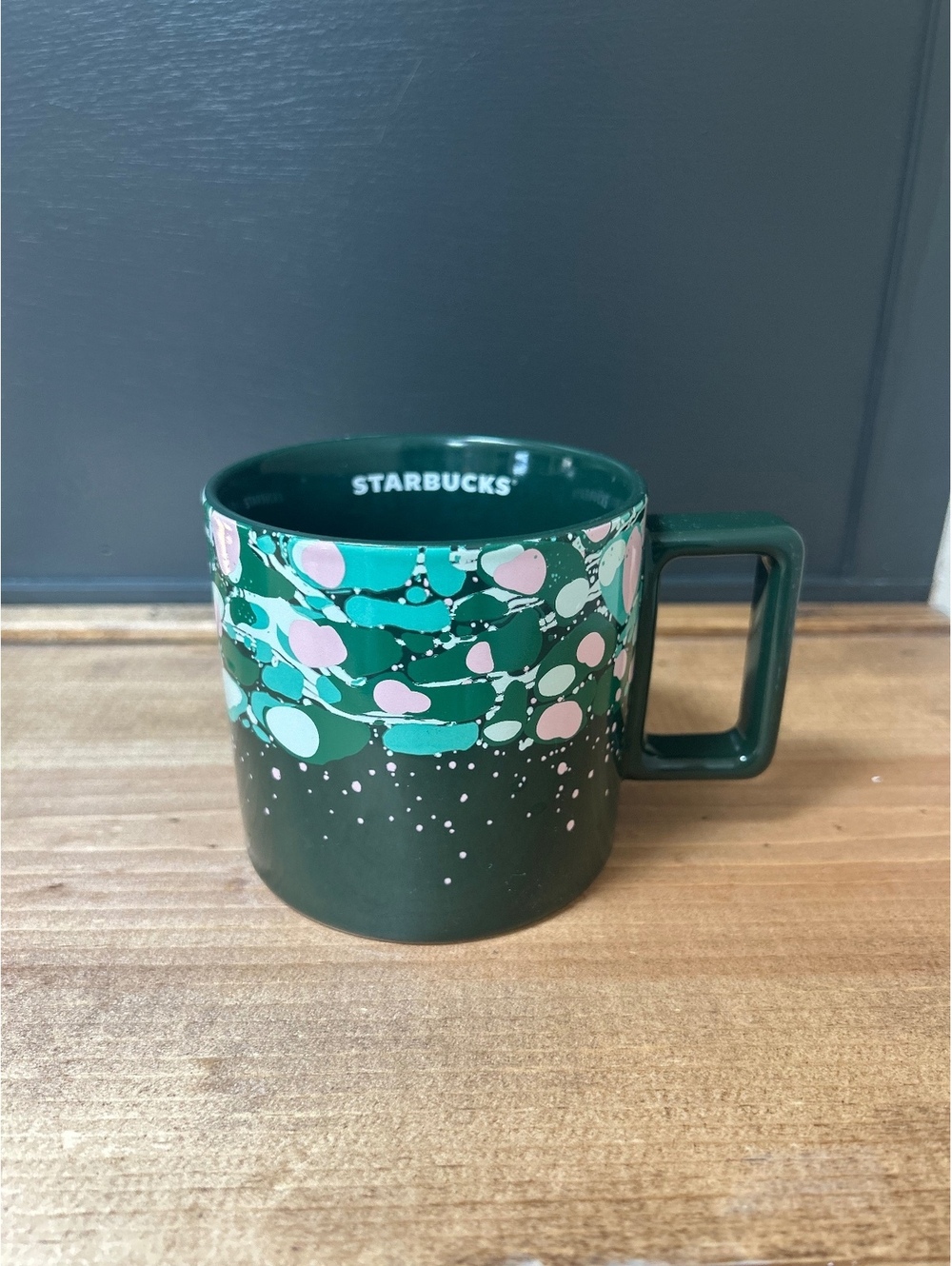 2 Starbucks Holiday 2022 Venetian Marble Forest Ceramic Mug 12oz - Picture 3 of 6